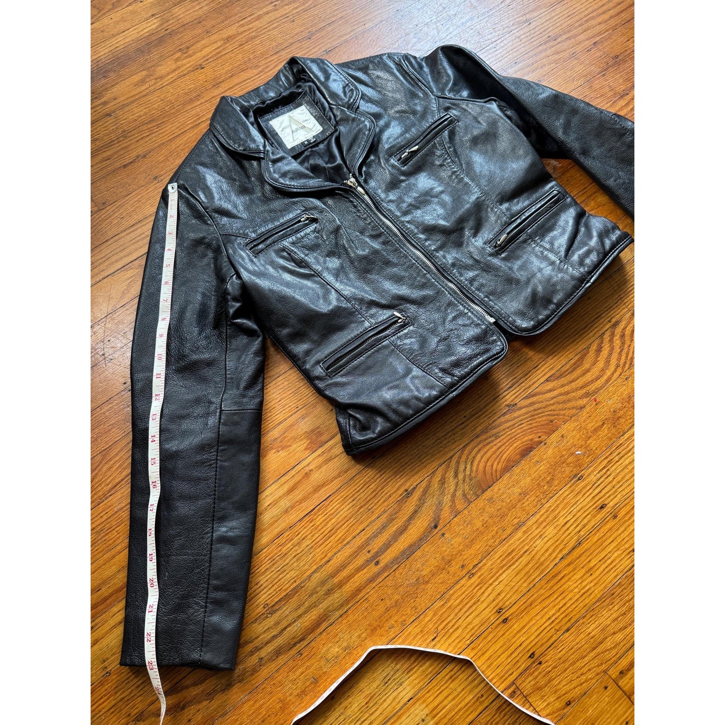 Black Leather Women's Jacket, Size M
