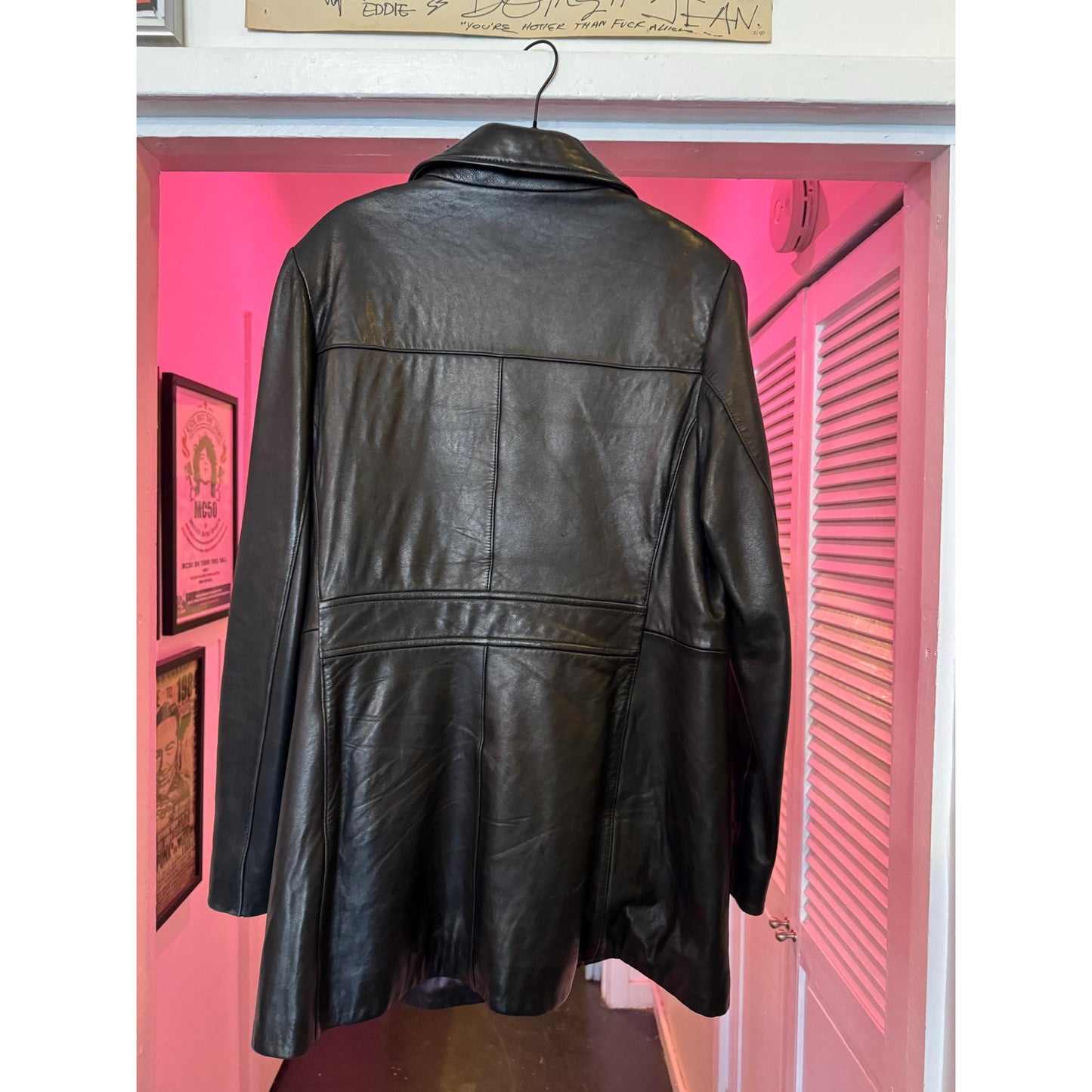 Women's Leather Trench Coat, Large