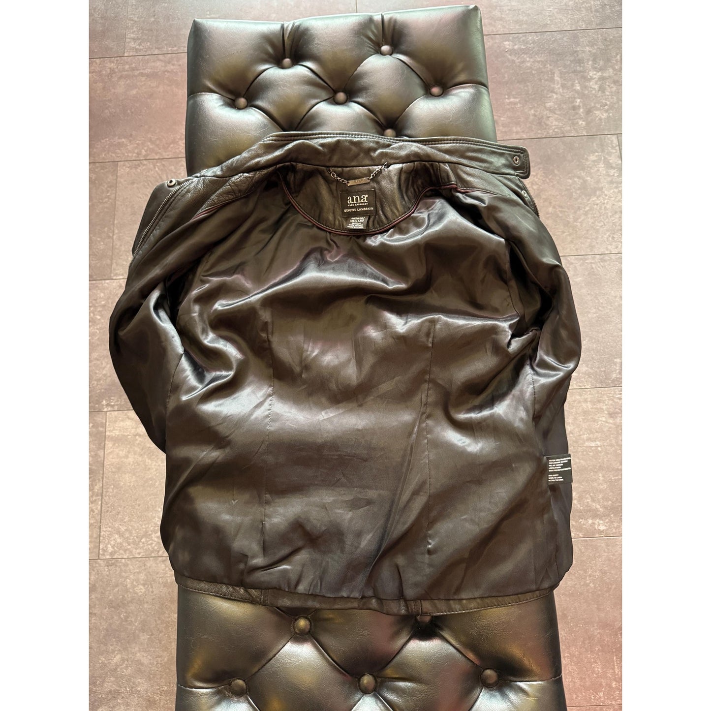 Women's Leather Motorcycle Jacket, Medium