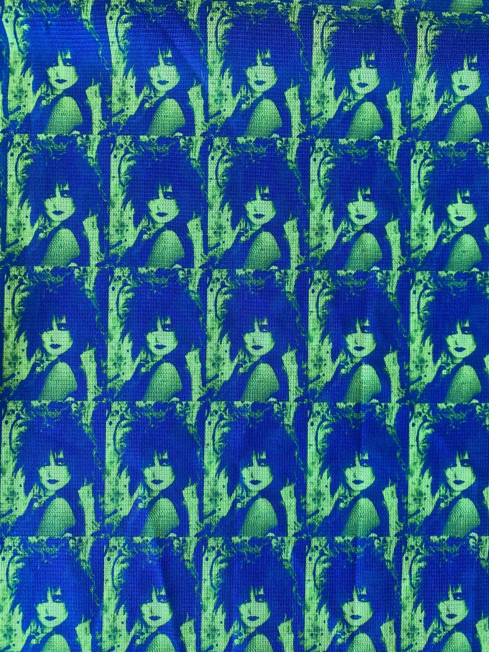 Siouxsie Peacock Print Mesh Crop Top - Punk Majesty Streetwear