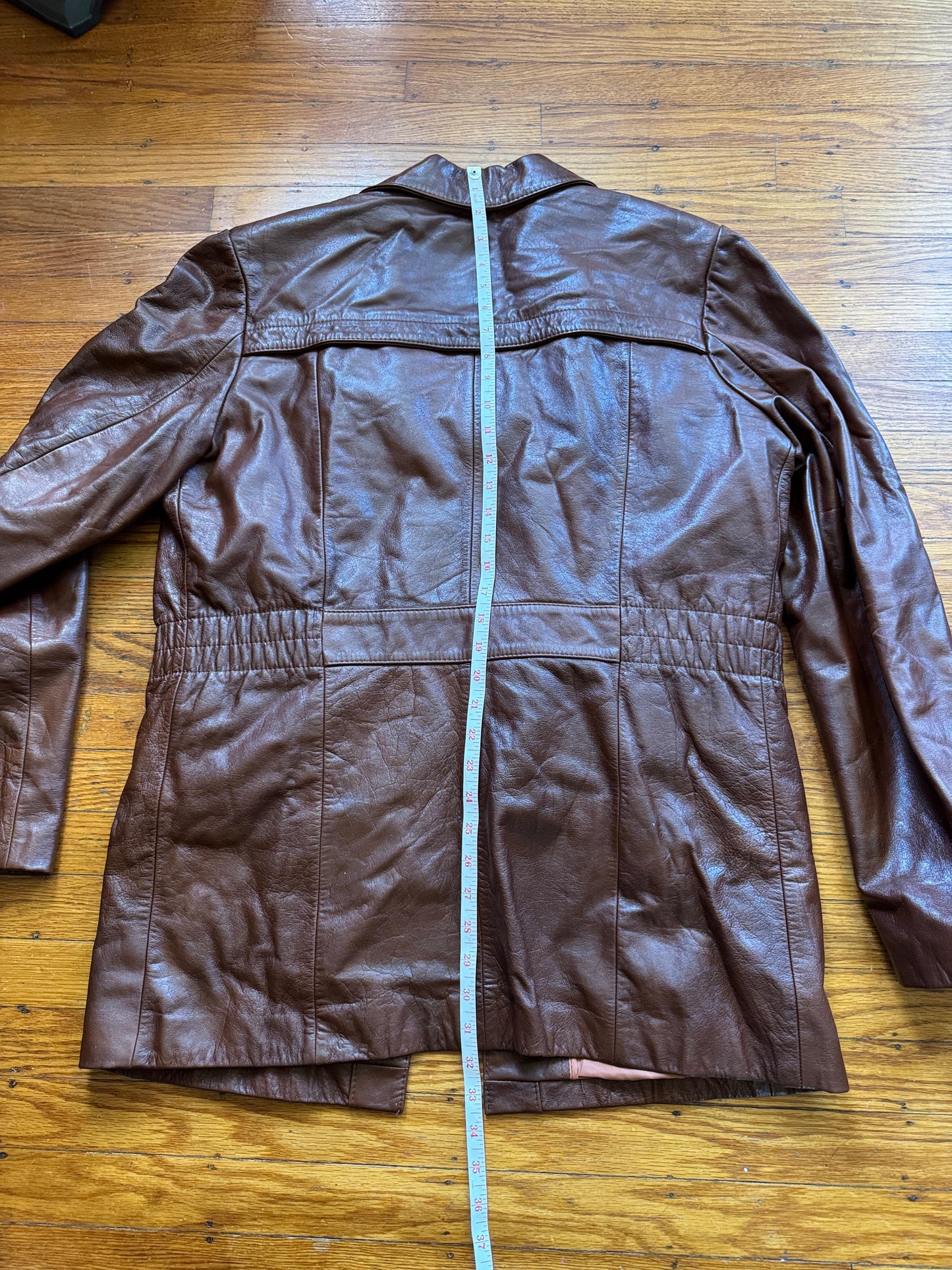 Men's 1970's Brown Vintage Leather Jacket, Large, M 40