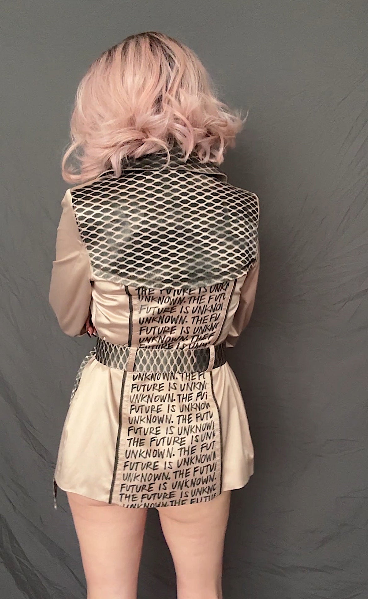 womens punk upcycled fashion trench coat