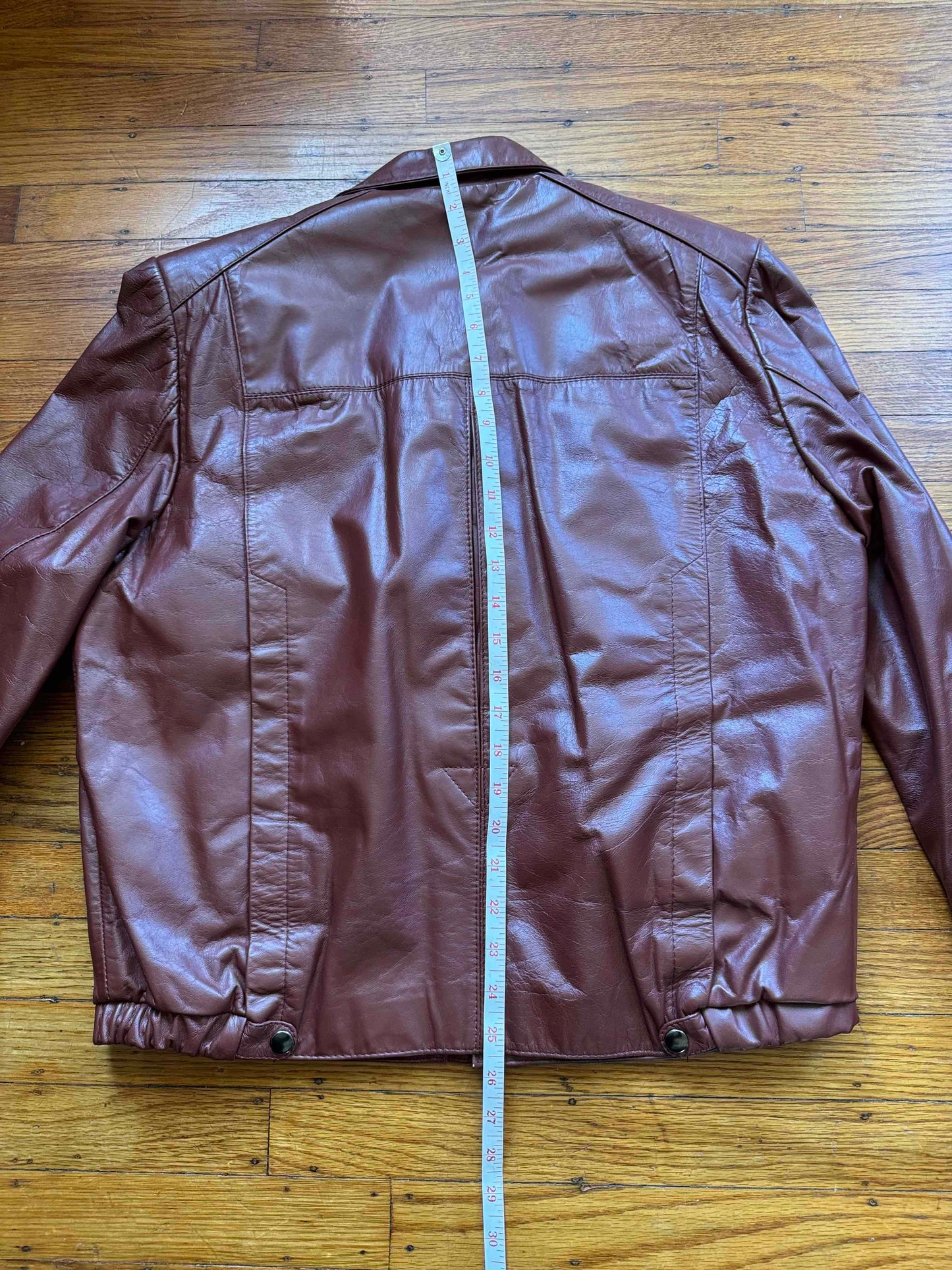 Men's 1970's Brown Vintage Leather Jacket, Large, M 40