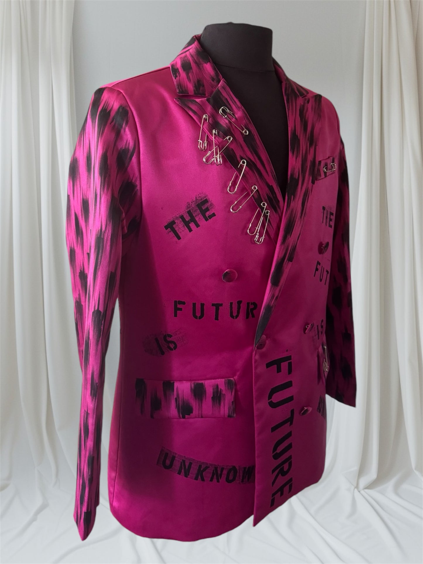 THE FUTURE IS UNKNOWN Unisex Fuchsia Blazer, X-Large/ 42" chest