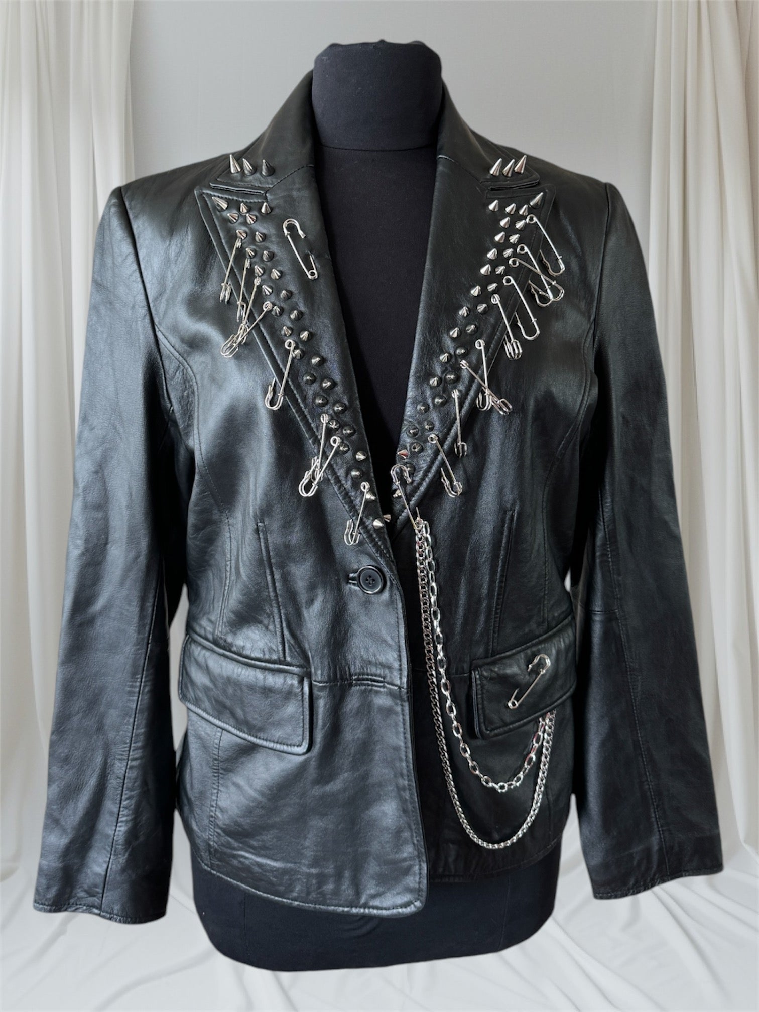 Punk Leather Blazer, Size M – Punk Majesty - Main Image