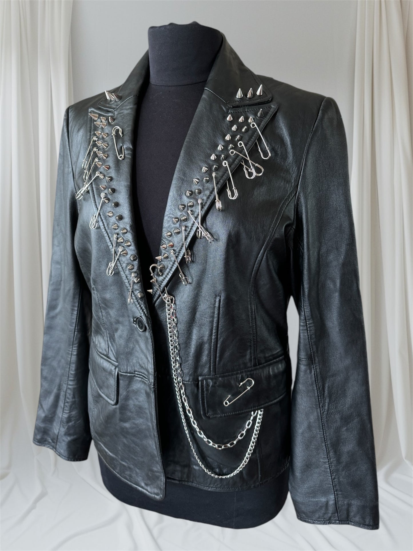 Punk Leather Blazer, Size M - Punk Majesty Streetwear