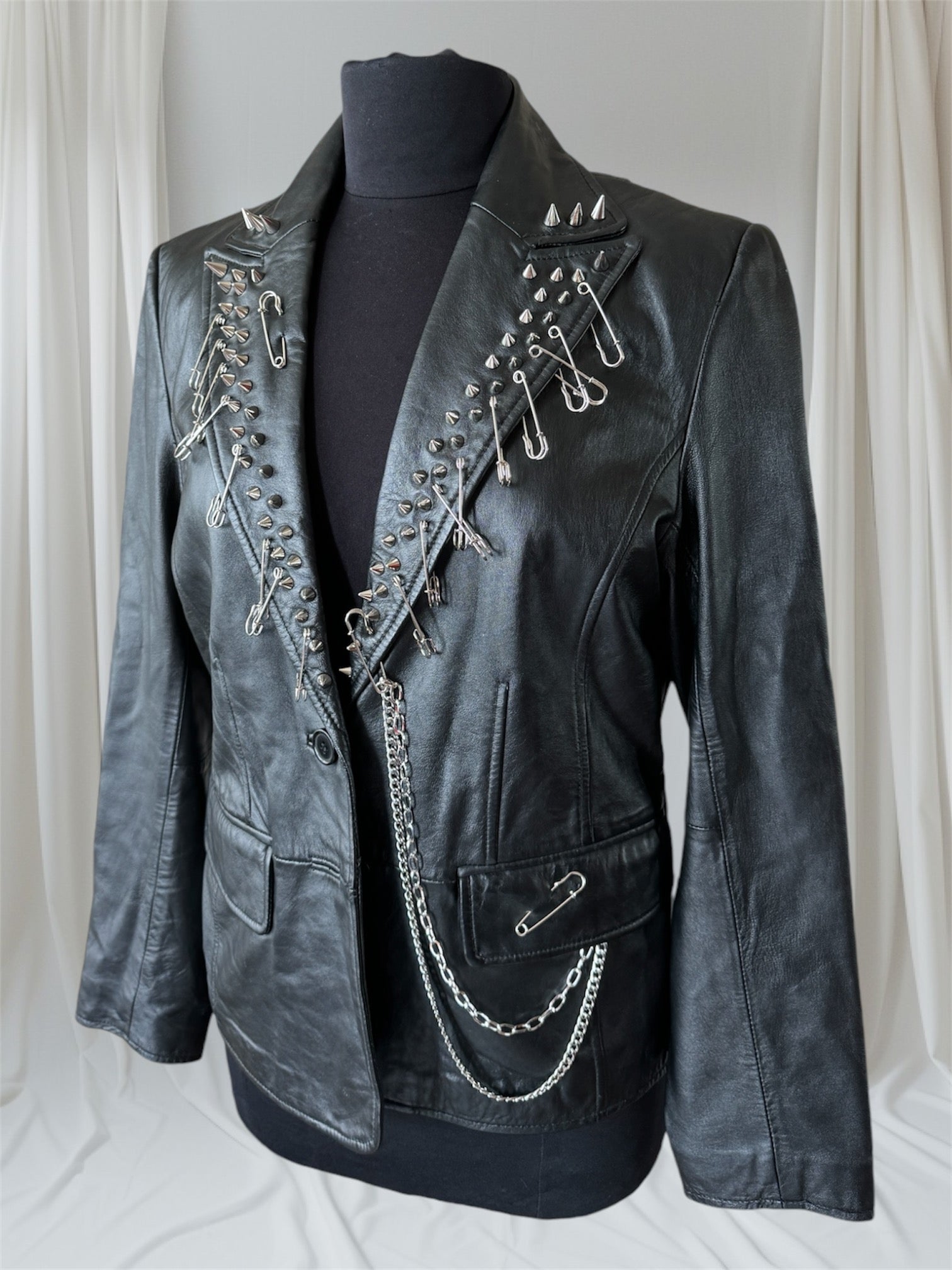 Punk Leather Blazer, Size M - Punk Majesty Streetwear