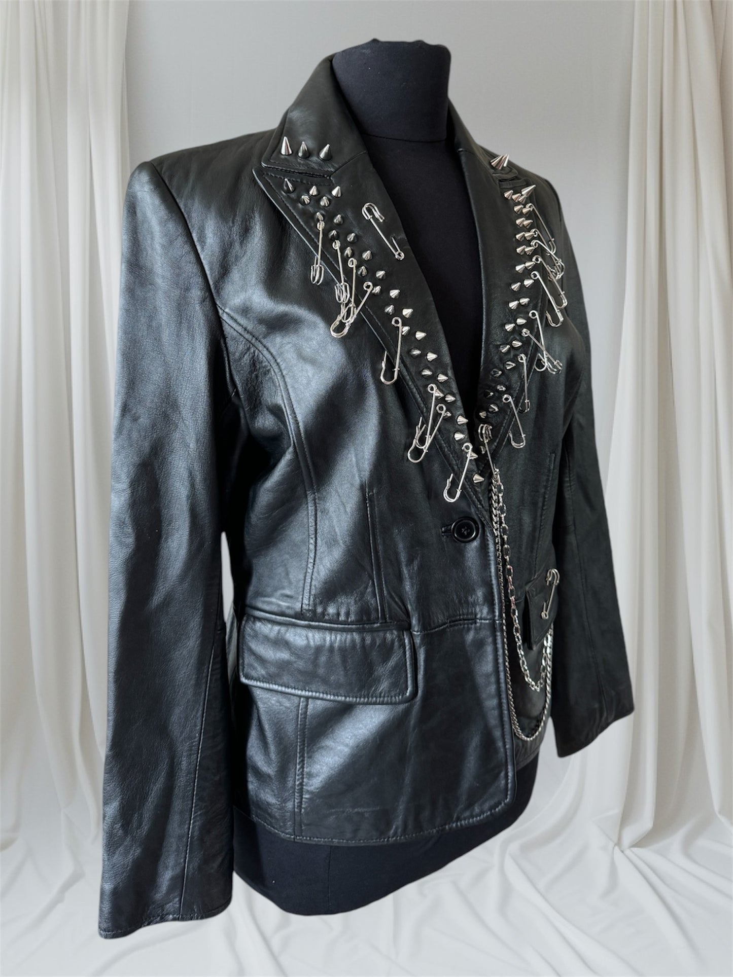 Punk Leather Blazer, Size M - Punk Majesty Streetwear
