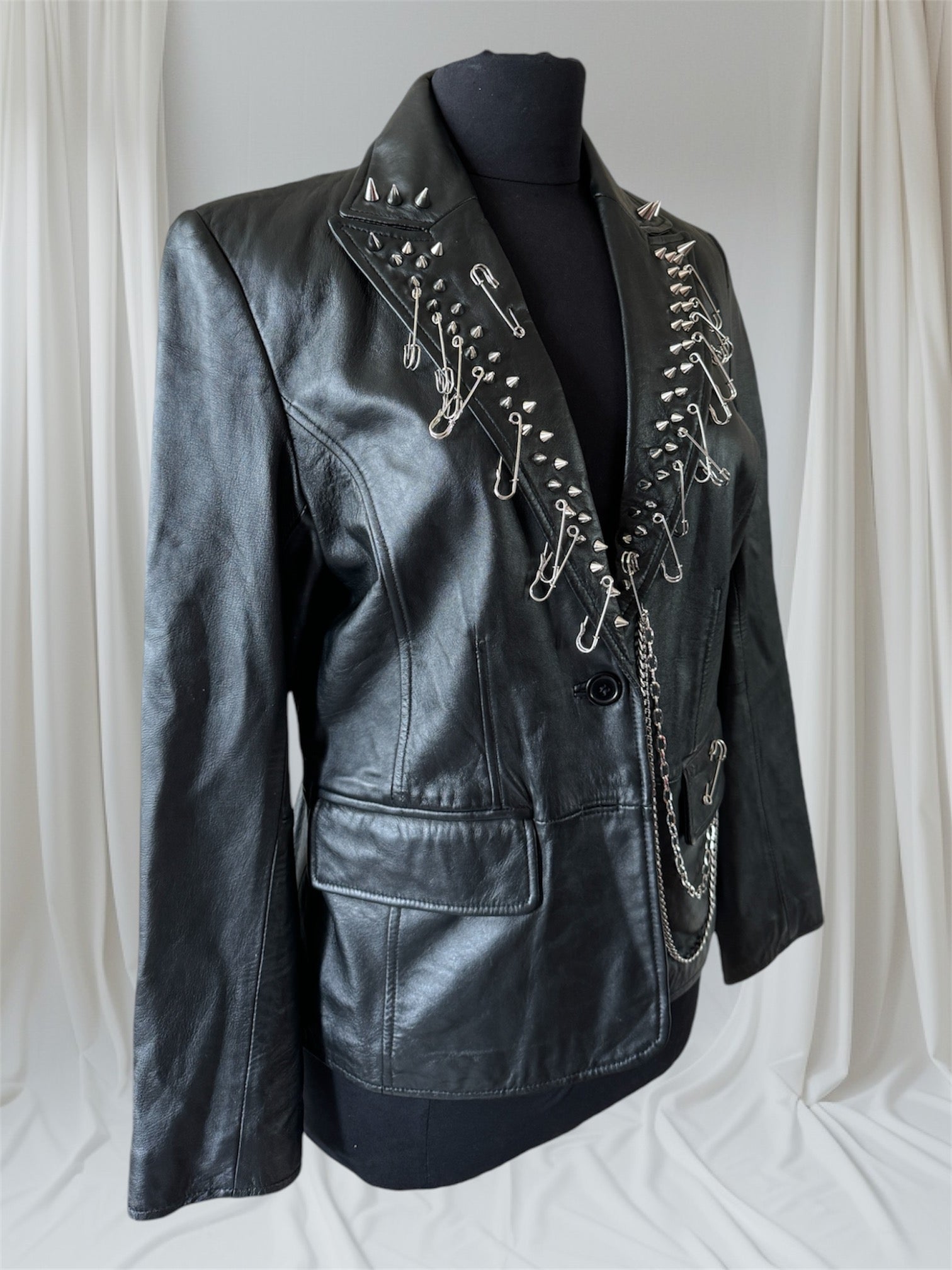 Punk Leather Blazer, Size M - Punk Majesty Streetwear