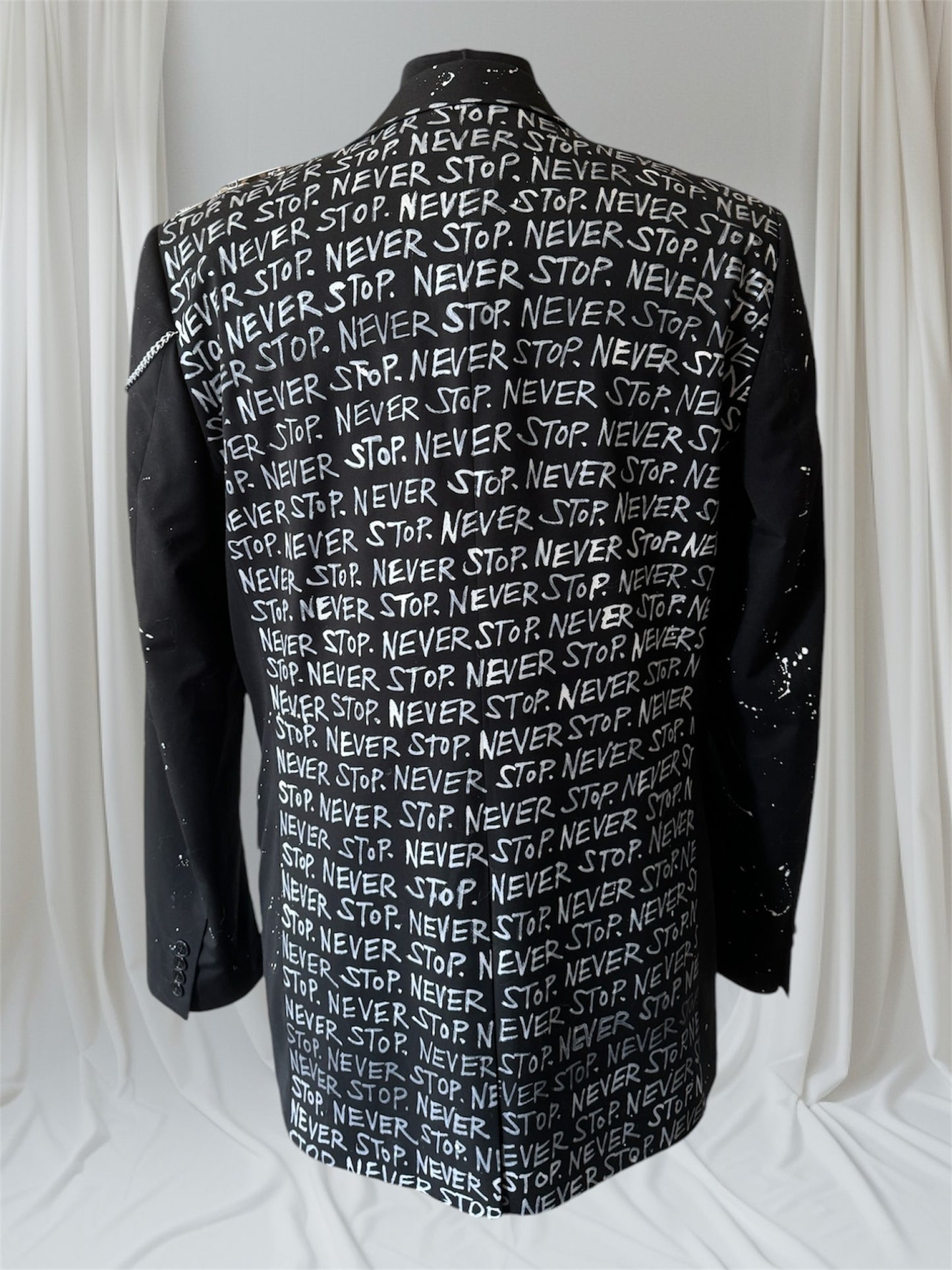 NEVER STOP 44L Mens Suit Jacket - Punk Majesty Streetwear