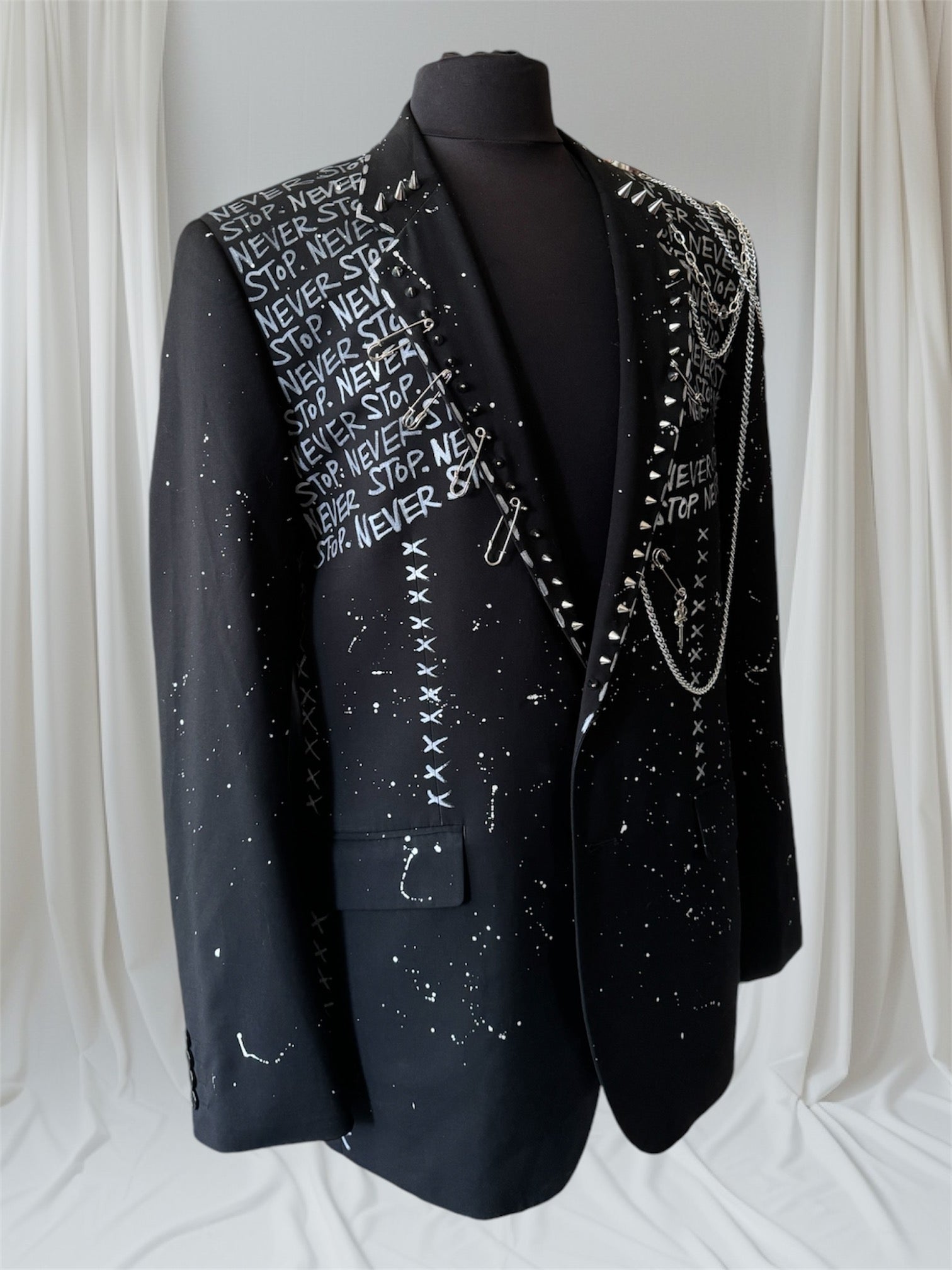NEVER STOP 44L Mens Suit Jacket - Punk Majesty Streetwear
