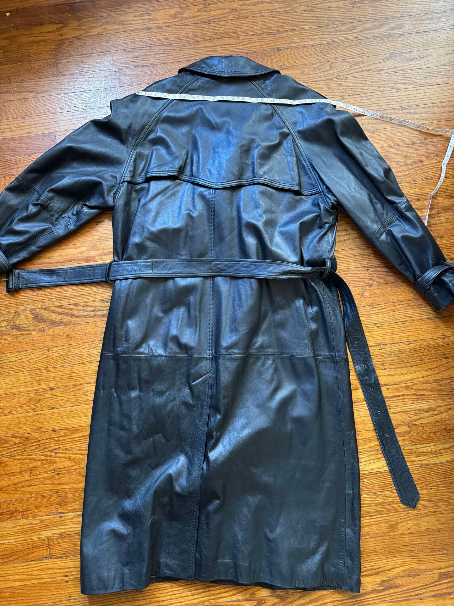 Men's Leather Trench Coat Size L 42