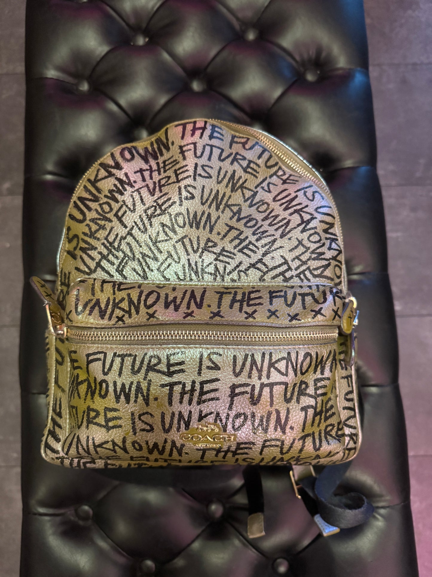 THE FUTURE IS UNKNOWN Leather Backpack