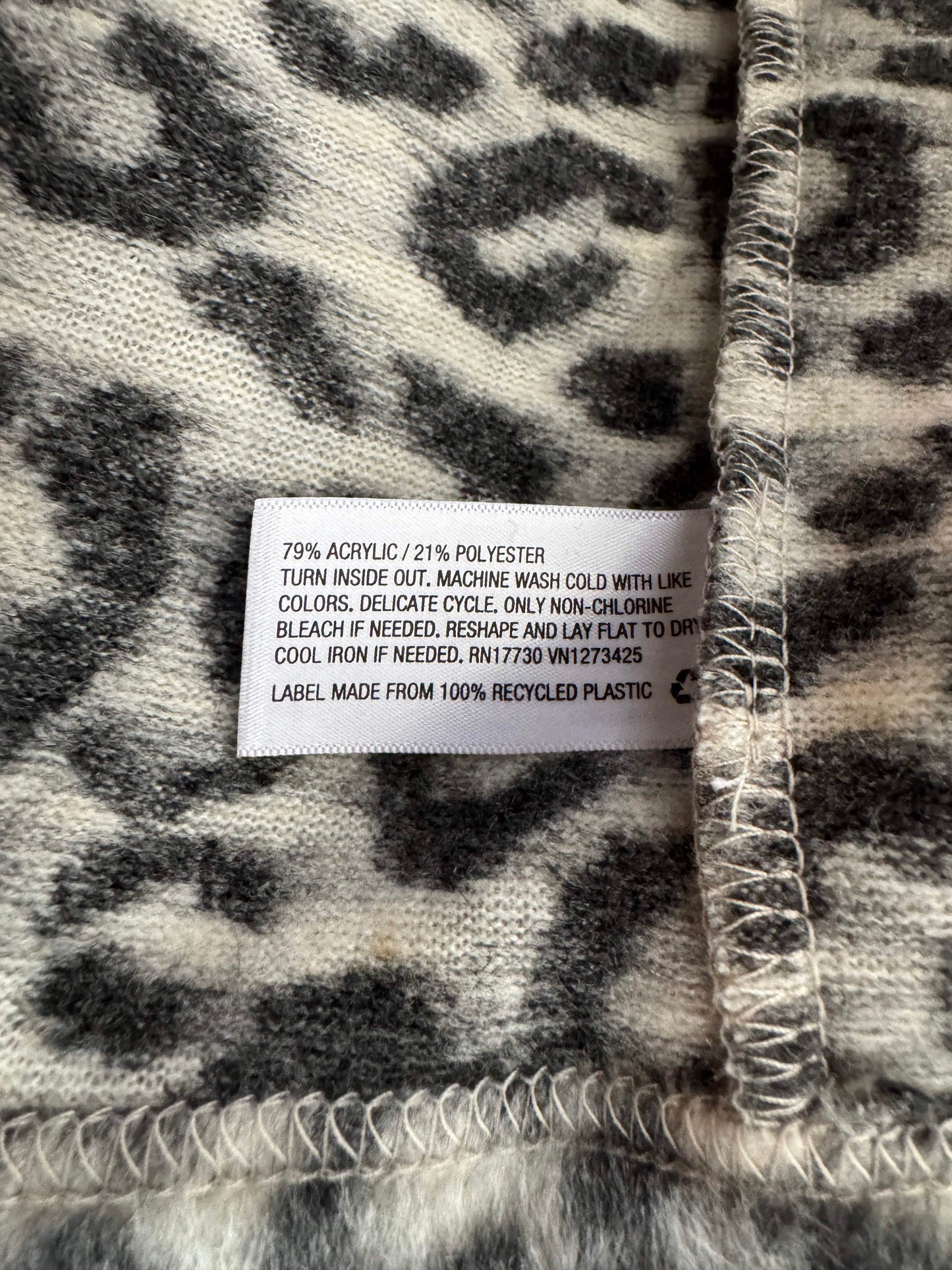 Leopard Print Faux Fur-felt Coat, L