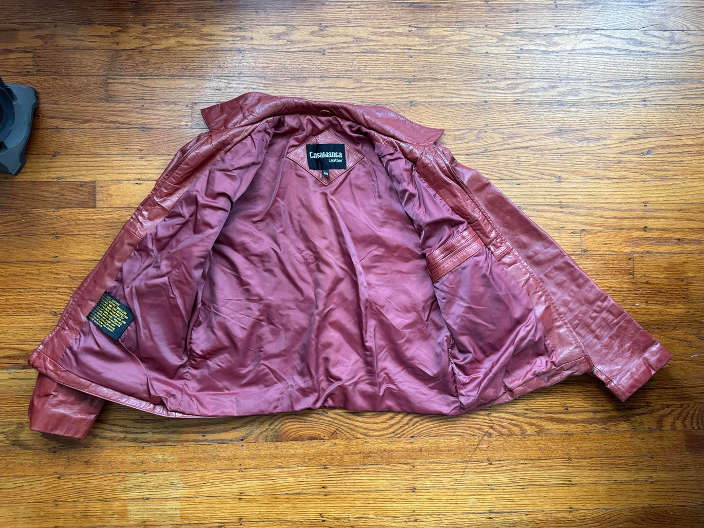 Men's (Unisex) 1970's Oxblood Vintage Leather Jacket, XL 44