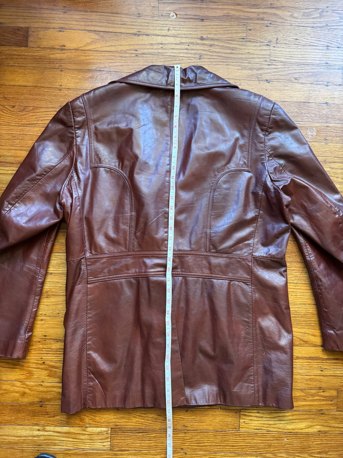 Men's 1970's Brown Vintage Leather Jacket, XL 44