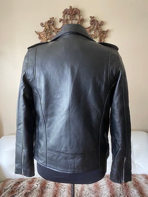 Men's Lightweight Lambskin Motorcycle Jacket, XS-4XL