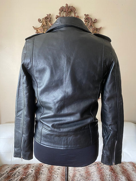 Men's Lightweight Lambskin Motorcycle Jacket, XS-4XL