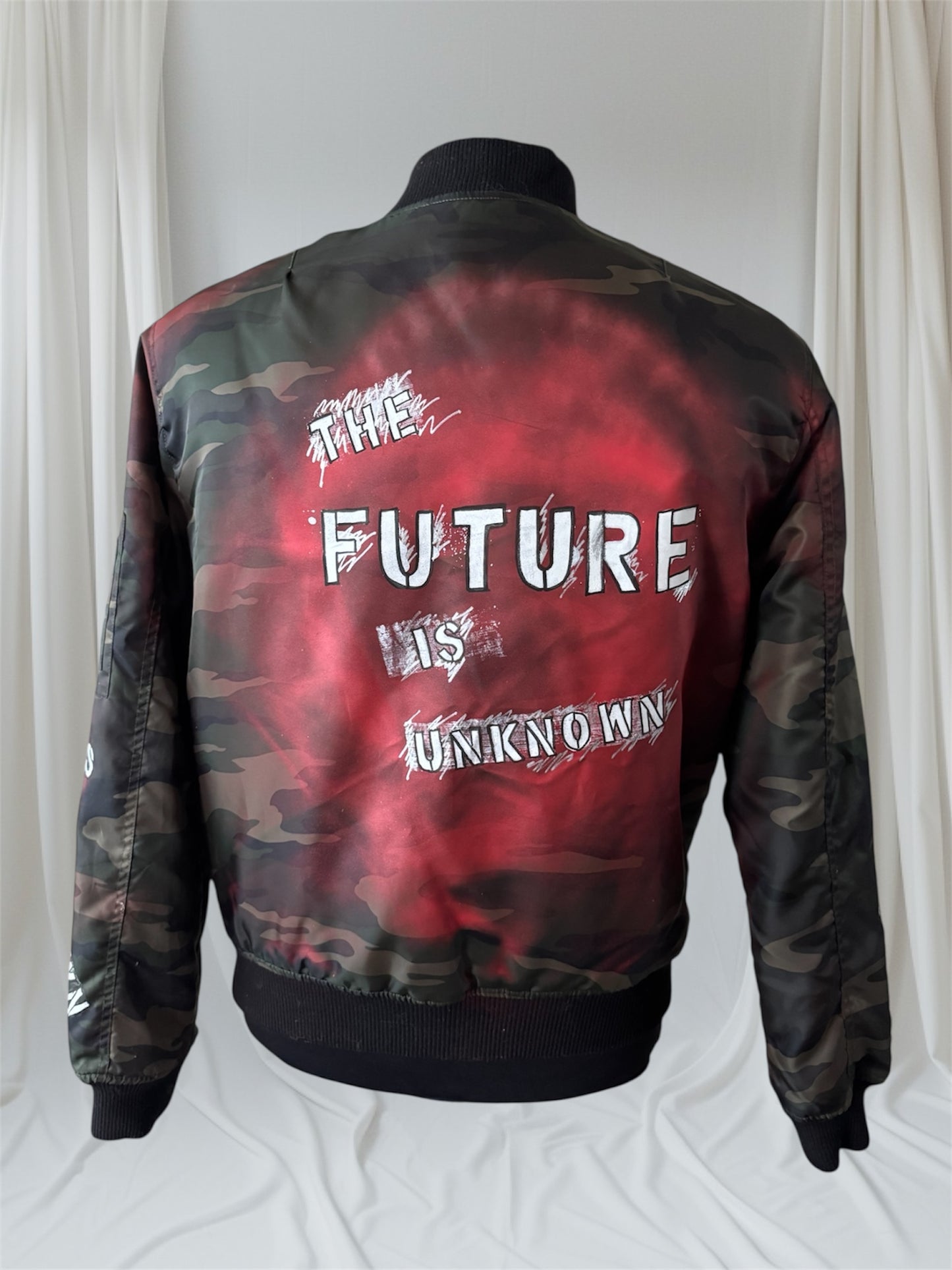 THE FUTURE IS UNKNOWN Men's Bomber Jacket, Large (Custom Order in any size)