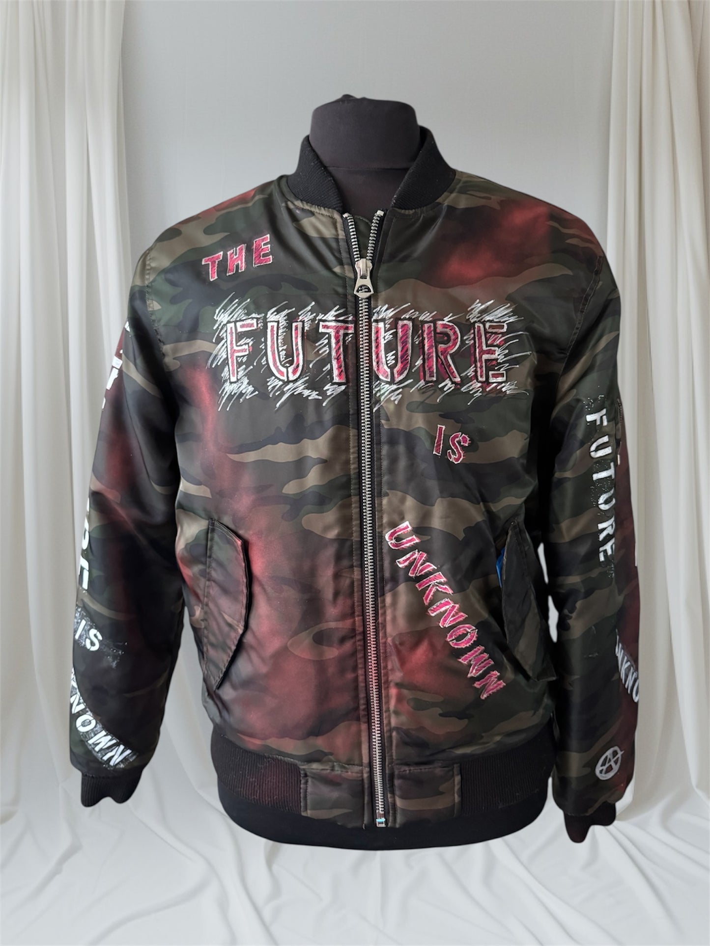 THE FUTURE IS UNKNOWN Men's Bomber Jacket, Large (Custom Order in any size)