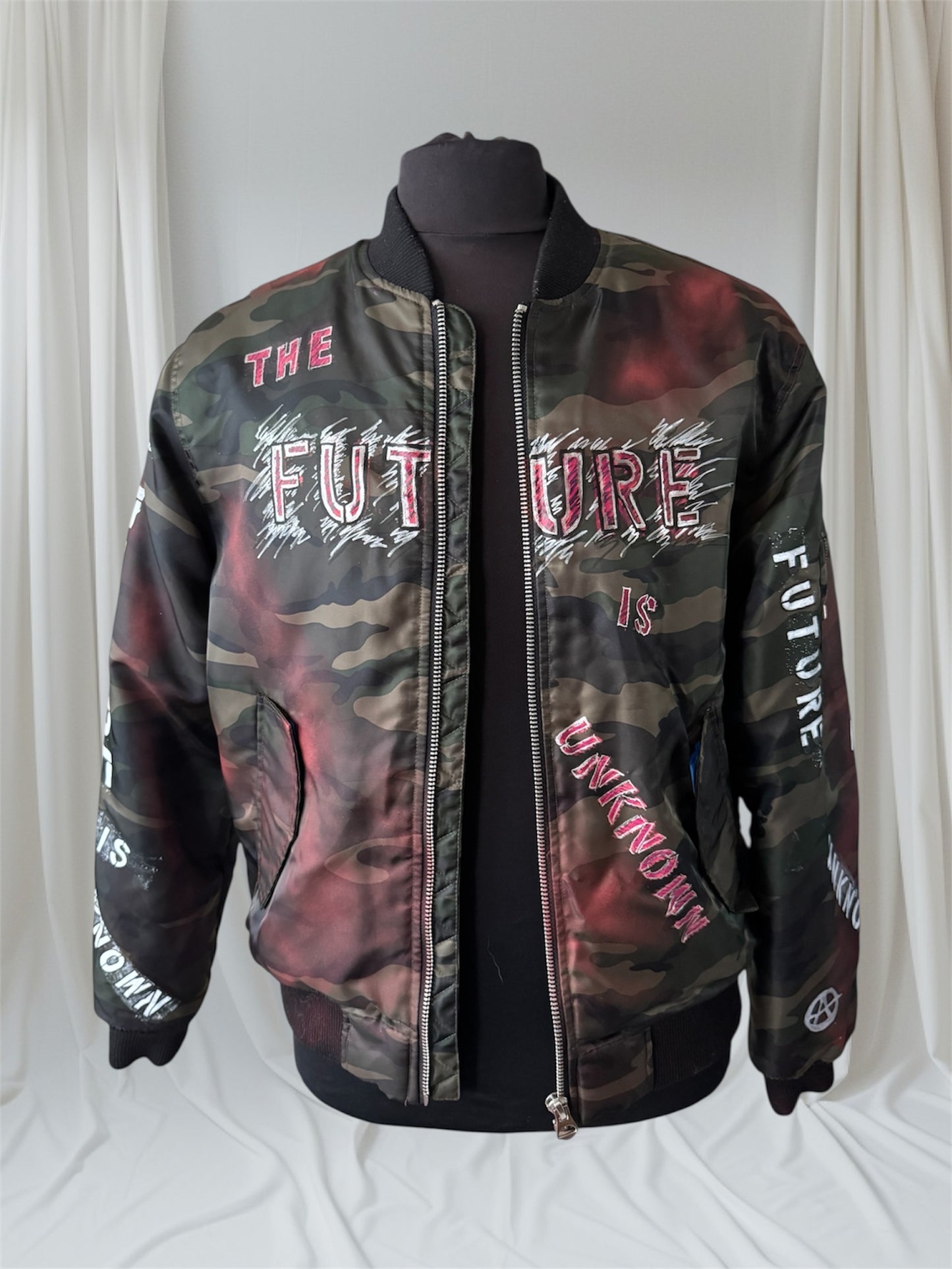 THE FUTURE IS UNKNOWN Men's Bomber Jacket, Large (Custom Order in any size)