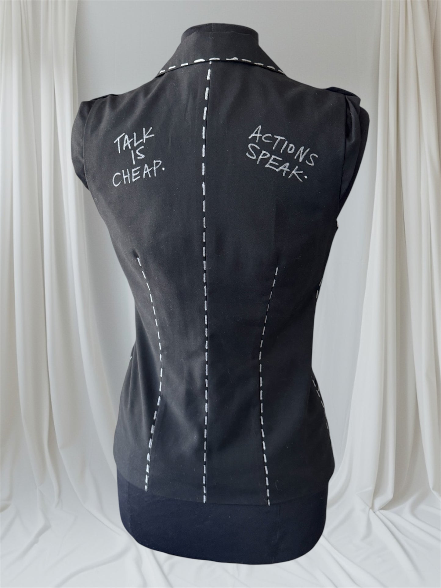TALK IS CHEAP, ACTIONS SPEAK Size S Women's Suit Vest