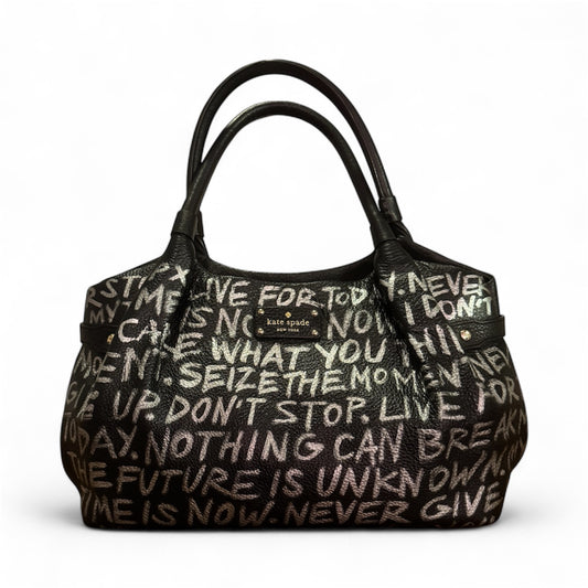 Black Empowering Statement Leather Handbag