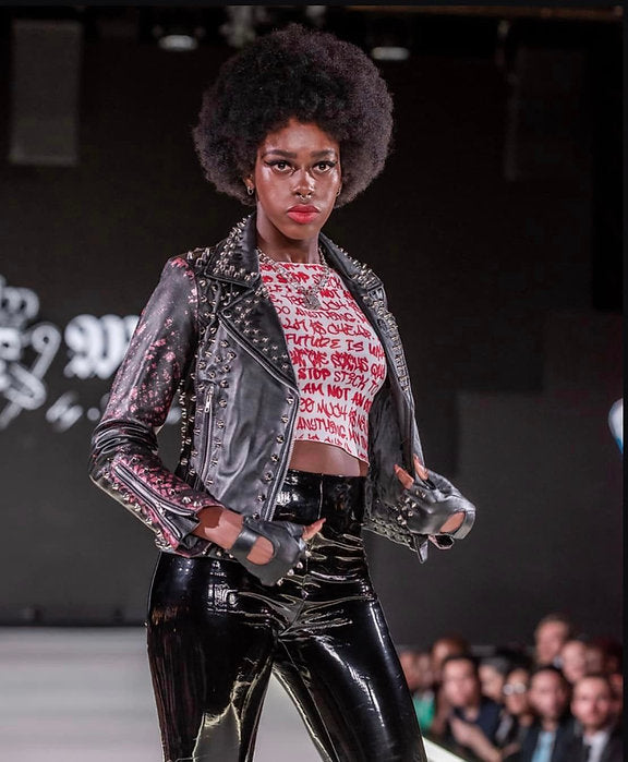Custom Order Black & Red Distressed Union Jack Respect Sheep Leather Jacket S-3XL - Punk Majesty Streetwear