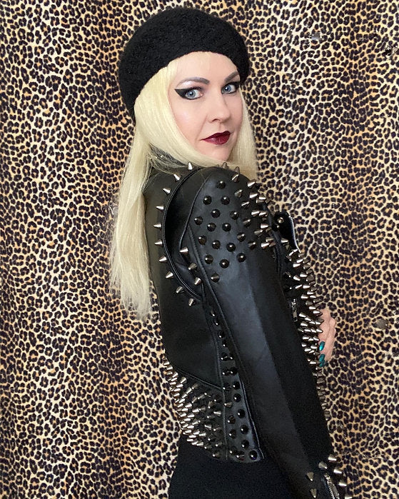 black studded leather jacket