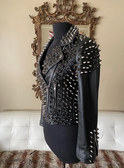 black studded leather jacket