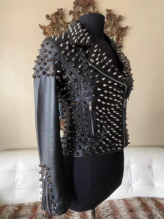 black studded leather jacket