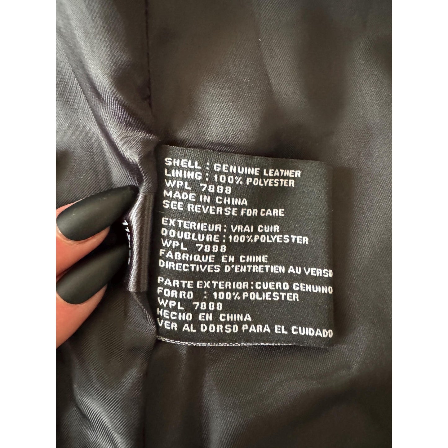 Women's Leather Motorcycle Jacket, Medium