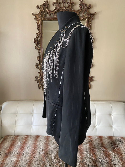 DO MORE THAN EXIST, Size 12 Womens Suit Jacket with Chains - Punk Majesty Streetwear
