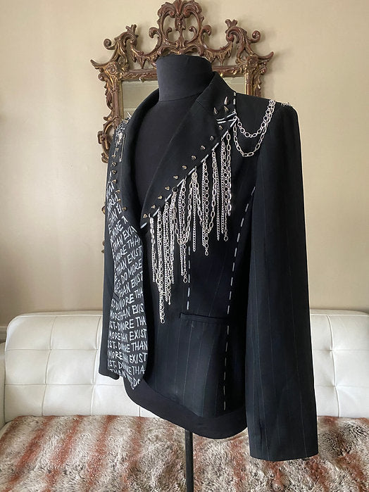 DO MORE THAN EXIST, Size 12 Womens Suit Jacket with Chains - Punk Majesty Streetwear