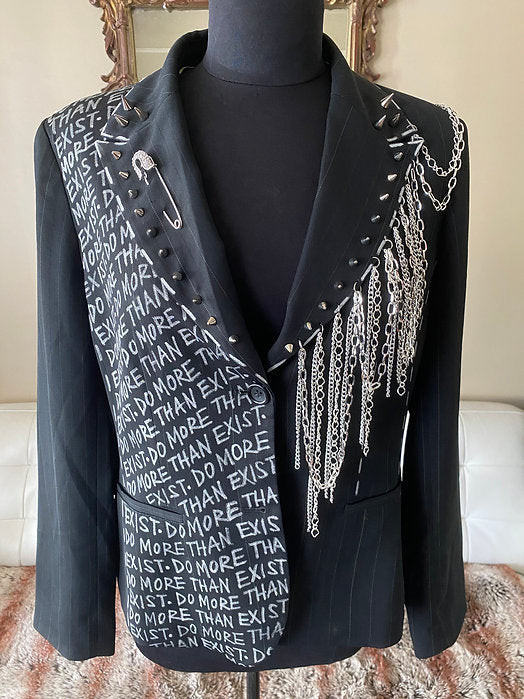DO MORE THAN EXIST, Size 12 Womens Suit Jacket with Chains - Punk Majesty Streetwear