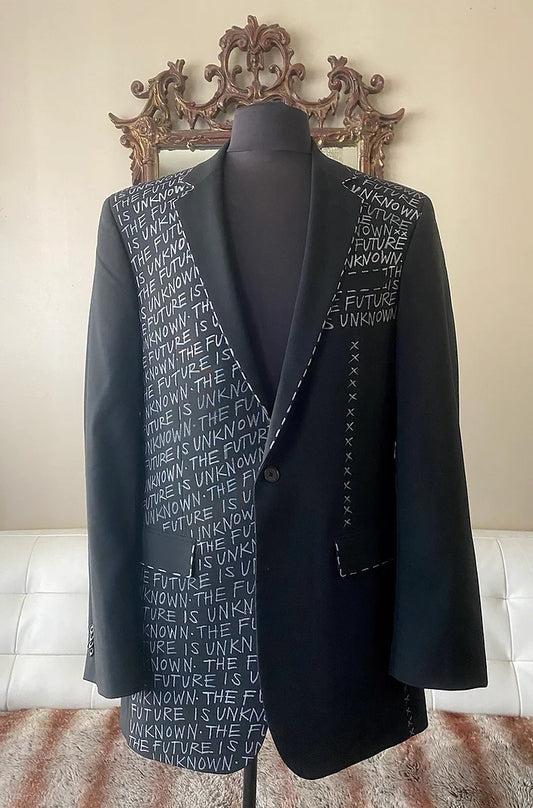 THE FUTURE IS UNKNOWN, Size 40L Mens Suit Jacket - Punk Majesty Streetwear