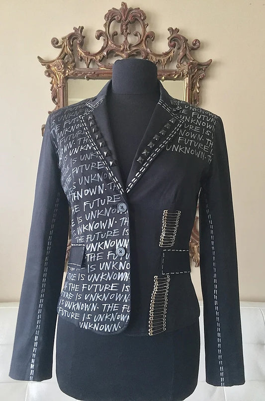 THE FUTURE IS UNKNOWN, Size 4 Womens Suit Jacket - Punk Majesty Streetwear