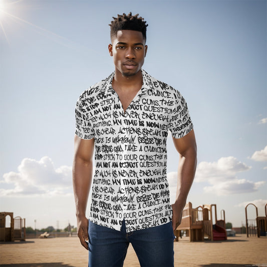 graffiti button down shirt