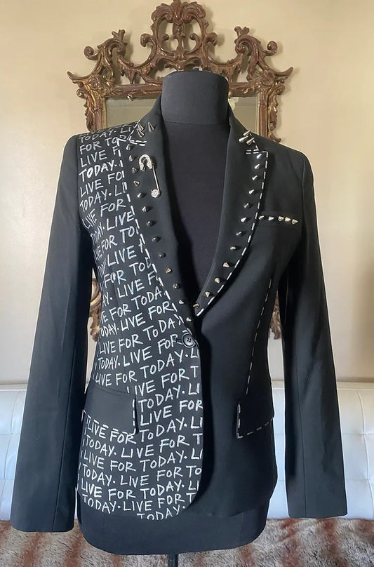 LIVE FOR TODAY, Size 6 Womens Suit Jacket - Punk Majesty Streetwear