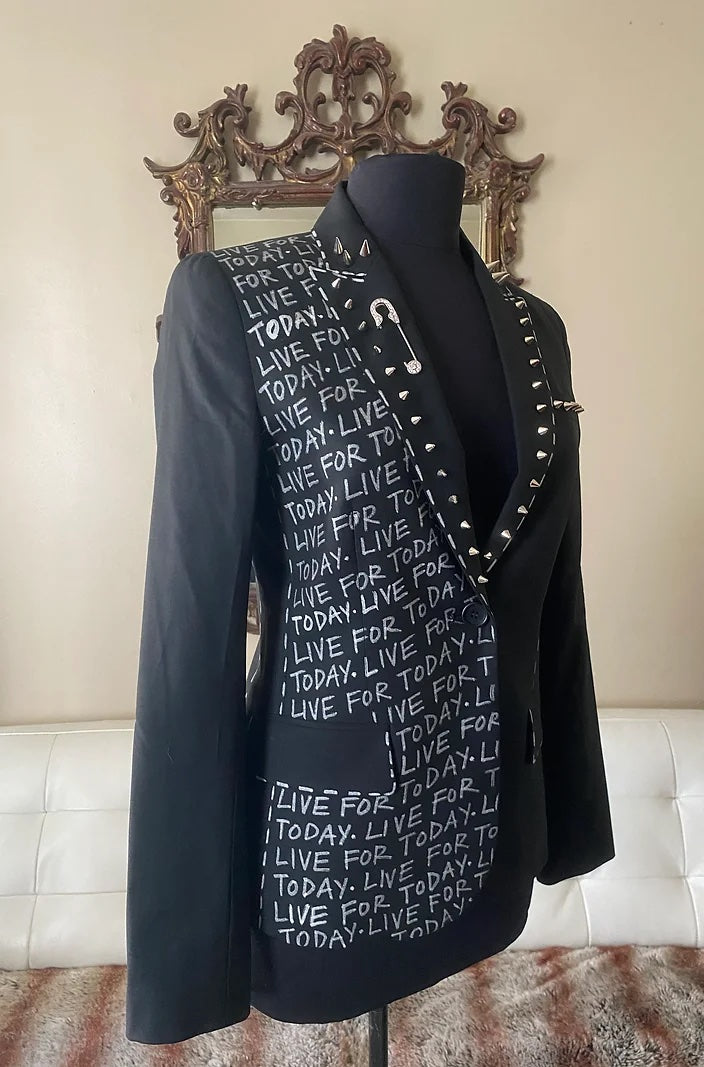 LIVE FOR TODAY, Size 6 Womens Suit Jacket - Punk Majesty Streetwear