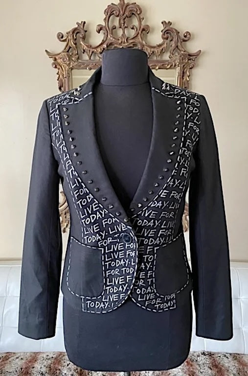 LIVE FOR TODAY, Size 4-6 Womens Suit Jacket - Punk Majesty Streetwear