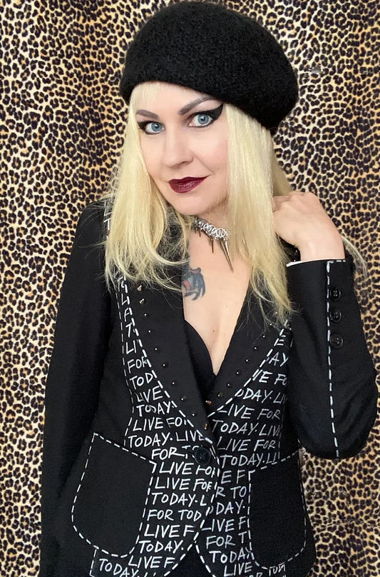 LIVE FOR TODAY, Size 4-6 Womens Suit Jacket - Punk Majesty Streetwear