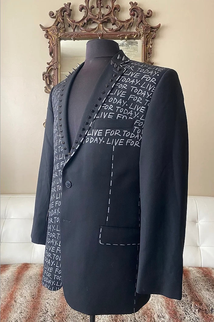 LIVE FOR TODAY, Size 40 Mens Suit Jacket - Punk Majesty Streetwear
