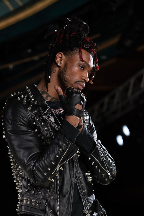 studded leather motorcycle jacket
