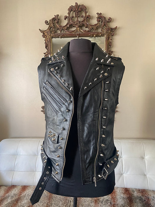 studded leather vest