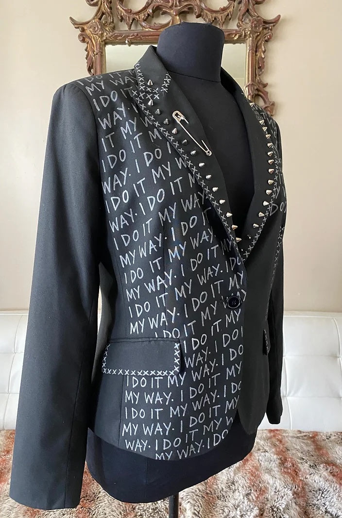 I DO IT MY WAY, Size 8 Womens Suit Jacket - Punk Majesty Streetwear