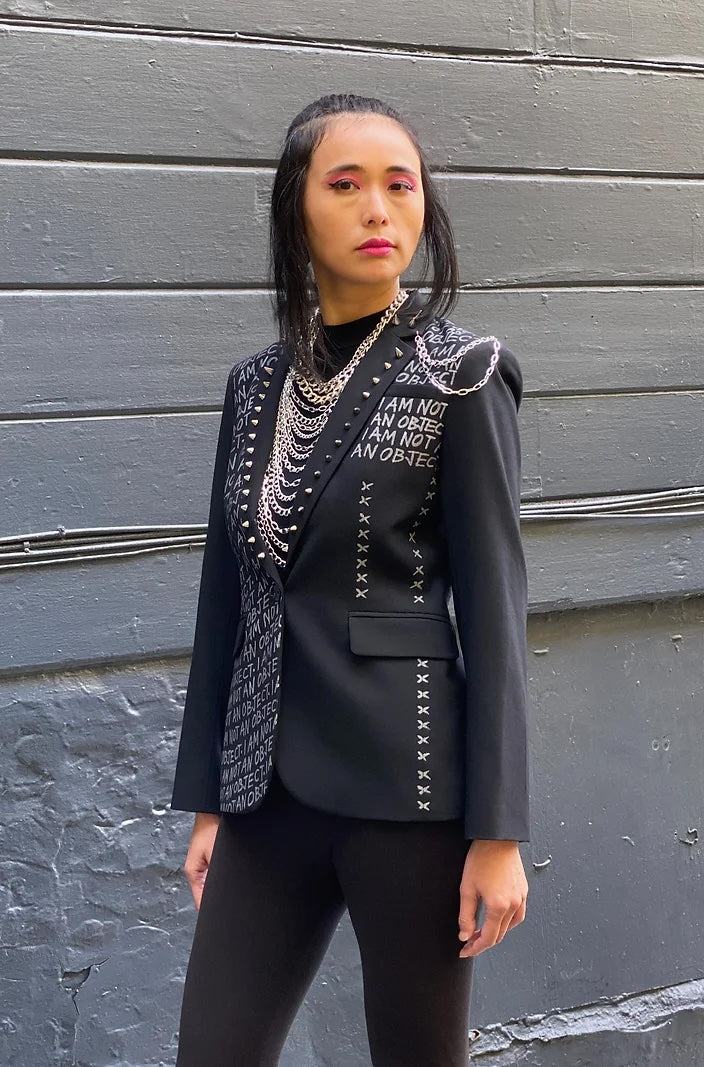 I AM NOT AN OBJECT, Size Small 2-4 Womens Suit Jacket - Punk Majesty Streetwear