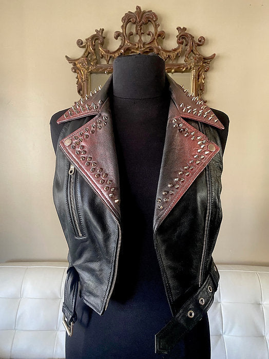womens leather vest
