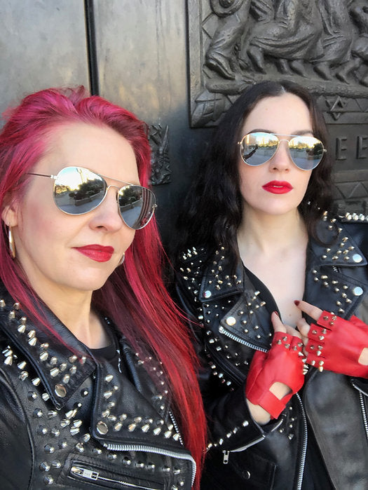 Silver Studded Cow Leather Motorcycle Jacket, New, Size XS - Punk Majesty Streetwear