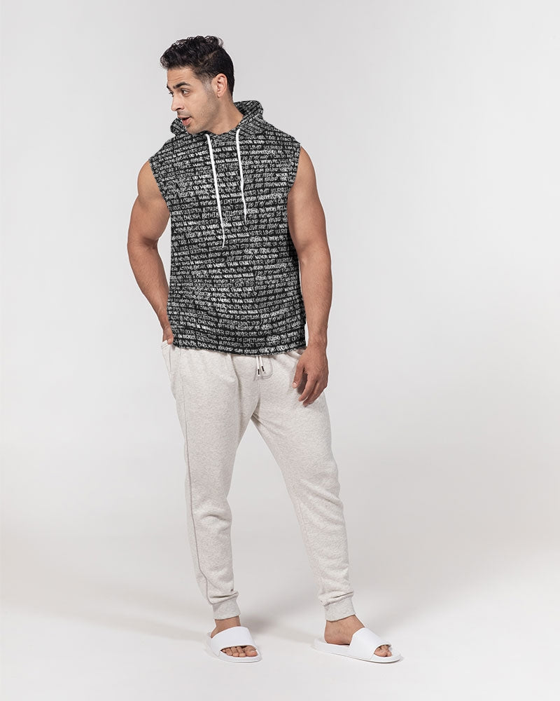 Black & White Empowering Graffiti Men's Sleeveless Hoodie